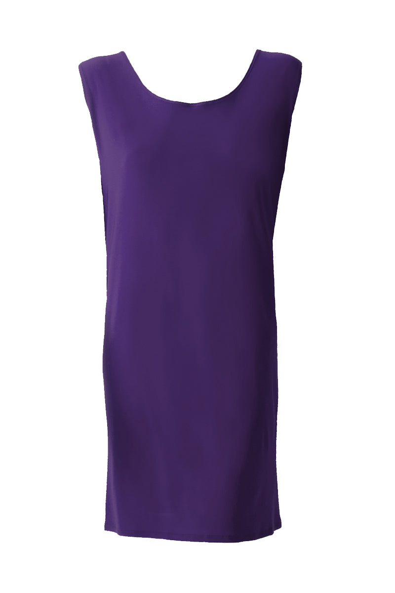 Scoop Neck Shift Dress - Purple