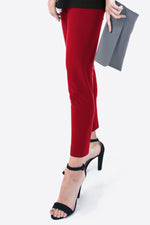 Slim Pants with Pockets - Red