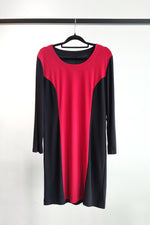 Long Sleeve Two Tone Shift Dress