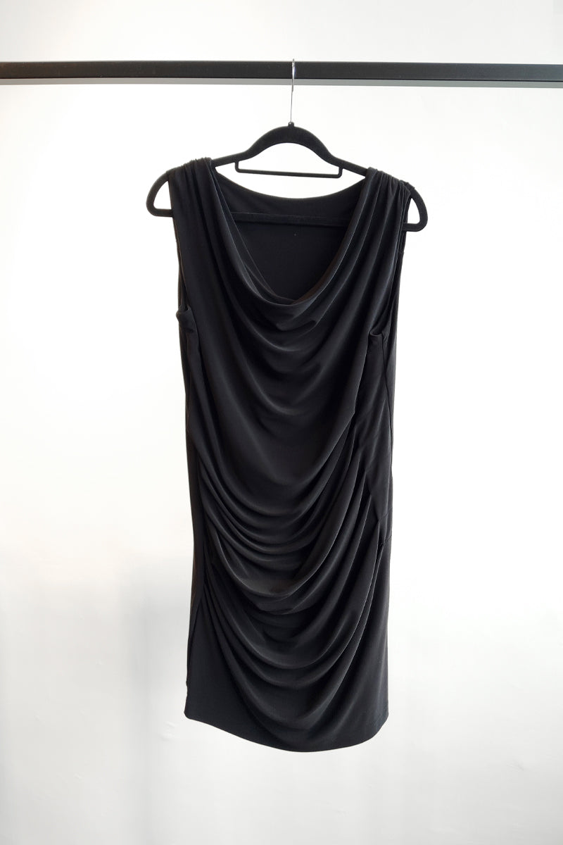 Cowl Neck Sleeveless Dress Black