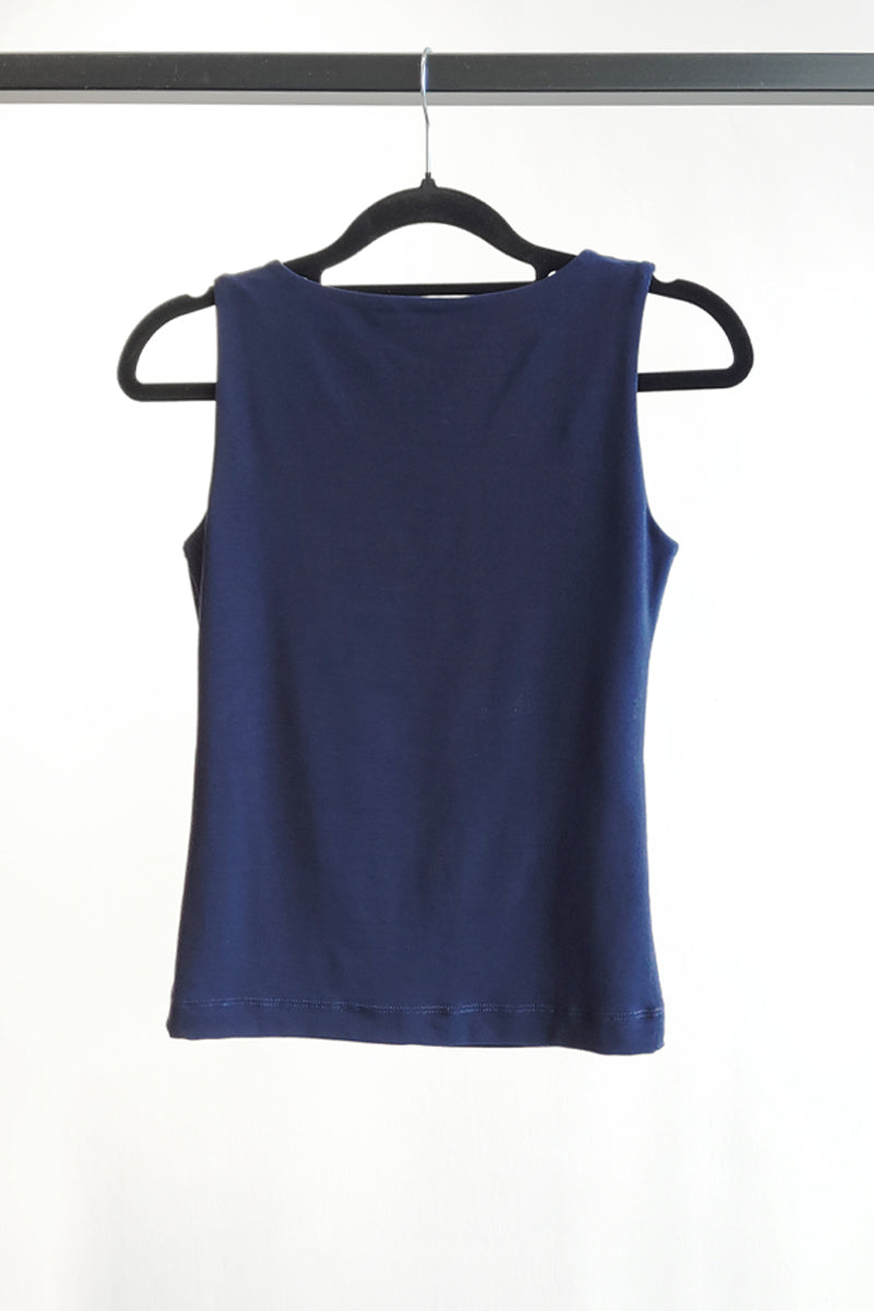 Boat Neck Tank Top - French Navy