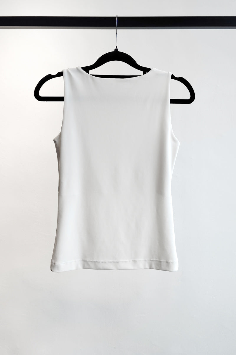 Boat Neck Tank Top - White