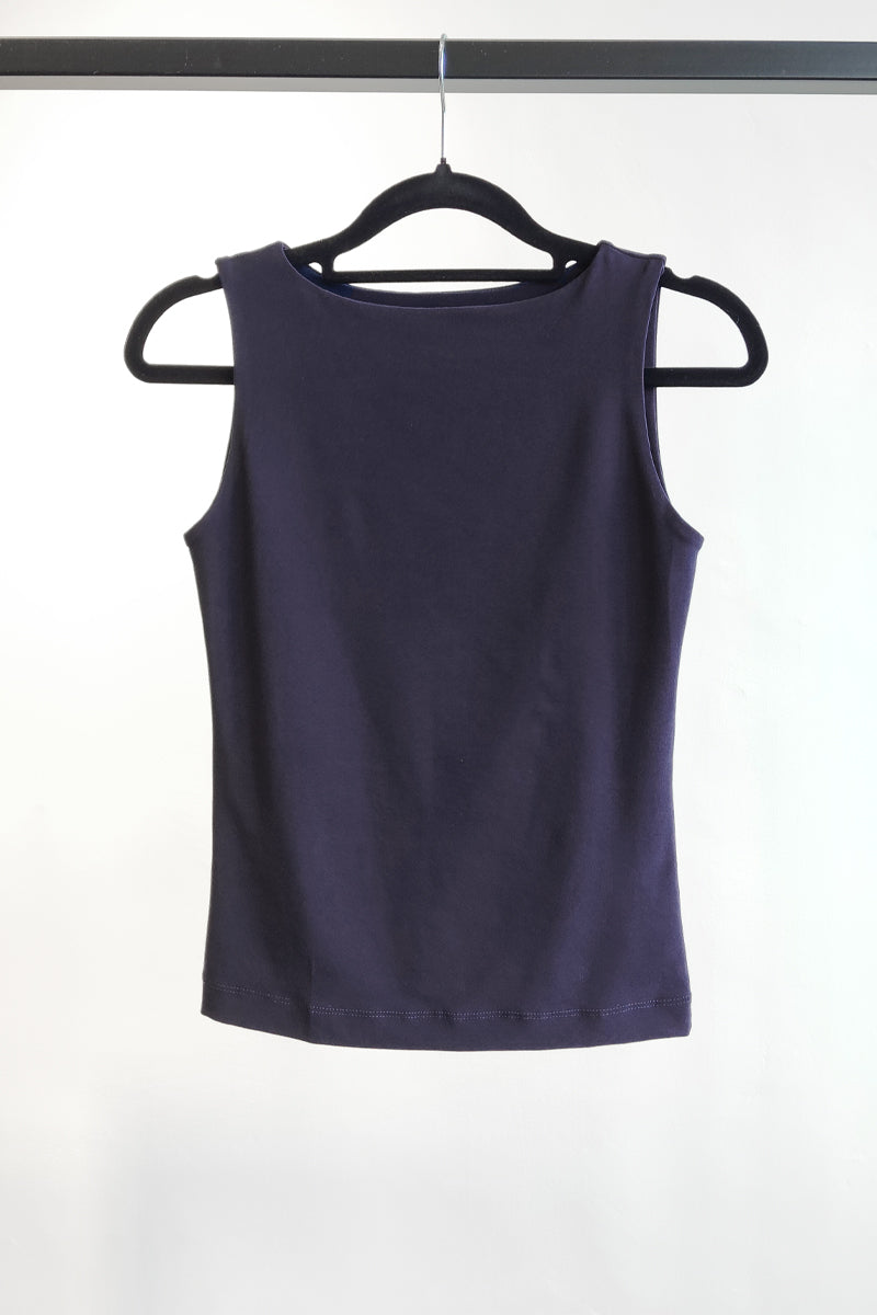 Boat Neck Tank Top - Slate