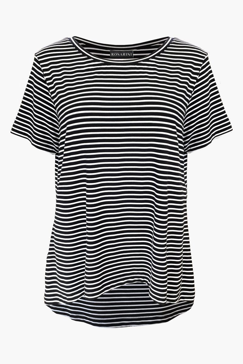 Black & White Stripe High ROSARINI - Tops, T-Shirt | Blouses, Women\'s T-Shirt Low